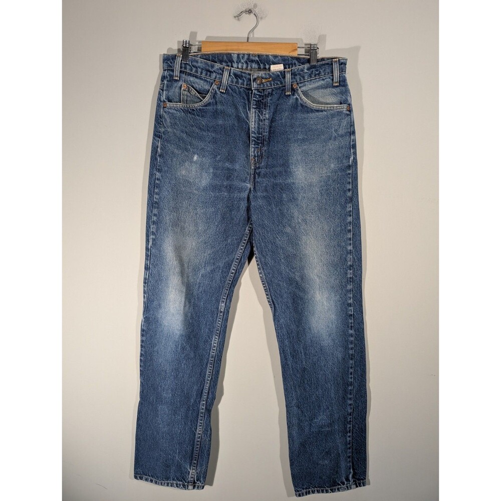 Levi's‎ 505 Men Blue Orange Tab Straight Leg Jeans Sz 36 Western Cowboy Grunge